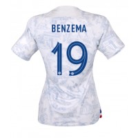 Frankrike Karim Benzema #19 Fotballklær Bortedrakt Dame VM 2022 Kortermet